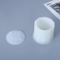Macro detail of translucent octagonal cylinder silicone mold for resin storage boxes - Mirror Faceted Cylindrical Storage Box Silicone Mold