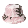 Cappello bucket camouflage in peluche invernale per uomo e donna in rosa e verde caldo - 58cm / Mimetico Rosa