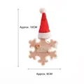 Décoration flocon de neige de Noël en jute avec bonnet en feutre et perle - Ornement de Chapeau en Bois - Flocon de Neve