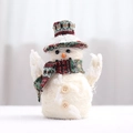Christmas snowman doll with red plaid hat and scarf decoration for holiday scene - Style F-Scottish Plaid Snowman-Approx 16cm