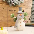 Christmas snowman doll with grey plaid hat and scarf, pine branch arms, height 30cm - Style C-Grey Plaid Hat Snowman-Approx 30cm