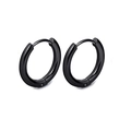 Orecchini a cerchio in acciaio inossidabile nero lucido con chiusura a cerniera - 8mm / Nero
