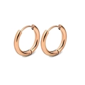Orecchini a cerchio minimalisti in acciaio inossidabile oro rosa con finitura lucida - 8mm / Oro rosa