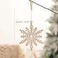 Sparkling gold snowflake ornament hanging on branches, 15cm Christmas tree decoration - Snowflake Type A