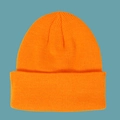 Classic bright orange ribbed knit beanie for children with stylish folded cuff - Kids (48-56CM) / Orange