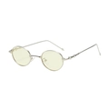 Vintage oval metal sunglasses with silver frame and amber lenses for a trendy street look - Silver Frame Yellow Lens