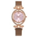 Orologio da donna oro rosa con lunetta di cristalli e quadrante rosa effetto raggio di sole - Quadrante Rosa Oro Rosa