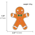Gingerbread man Christmas brooch in orange alloy with dimensions 2.7x2.2cm and 3.9g weight - Gingerbread Man Style (A00943)
