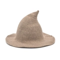 Dettaglio della trama a maglia marrone di un cappello a punta da strega a tesa larga - M (56-58cm) / Cammello