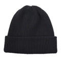 Gorro clásico de punto acanalado negro para hombre y mujer con dobladillo cálido - Doble Capa con Dobladillo (Negro) / Negro
