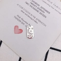 Silver rectangle pendant with star and moon zircon inlay on a wedding card - Rectangle Star Moon Tag / 3# Silver Star Moon Rectangle Tag