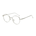 Retro round metal sunglasses in bright silver finish with decorative star temple details - C3 Silver Frame Clear Lens