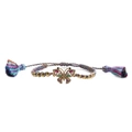 Bohemian colorful woven bracelet with micro-pave butterfly charm and vibrant tassels - B0076 / Colorful 1
