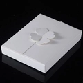Elegant white four-leaf clover cardboard gift box on black reflective surface - 16*12.7*2.5cm / White