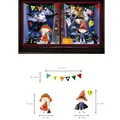 Detailed size guide for Halloween window stickers with ghosts, pumpkins and castles - Pumpkin Girl Wizard Boy(HL-WSTZ19-020)