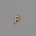 18k gold plated letter F pendant charm with cubic zirconia for DIY jewelry making - Letter F