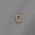 18k gold plated letter Q pendant with cubic zirconia stones for DIY jewelry making - Letter Q