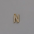 18k gold plated letter N pendant with cubic zirconia for DIY jewelry making - Letter N