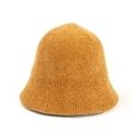 Detailed texture of thick ginger yellow corduroy fabric on a winter bucket hat - M (56-58cm) / Turmeric
