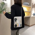 Bolso cruzado holográfico en forma de teléfono, bolso de hombro plateado metálico para mujer. - Plata Láser