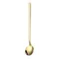 Polished gold-plated 304 stainless steel coffee stirring spoon on a white background - 304 Round Spoon-Gold