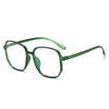 Stylish translucent green anti-blue light glasses with a trendy oversized plastic frame - Transparent Green