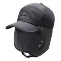 Colbacco grigio scuro con fodera in pile, maschera facciale e ricamo supplex - Taglia unica / Grigio Scuro (Ricamo Grigio)