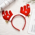 Red Christmas reindeer antler headband with white fur trim and golden bells decoration - Antler With Bells Style 6