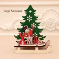 Grand bonhomme de neige déco de Noël en bois DIY avec traîneau et lettrage XMAS - Grand Bonhomme de Neige