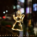 Christmas angel LED suction cup window light with warm yellow hanging silhouette - Christmas Angel
