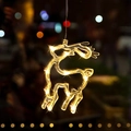 Hanging reindeer LED silhouette light with warm white glow for Christmas window decoration - Christmas Reindeer