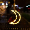 Hanging warm yellow LED moon light with transparent shell for festive window decoration - Moon Style