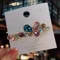 Bunte Kristall Schmetterling Haarklammer mit Strasssteinen und goldener Metallbasis - Einzelstück / Bunt