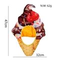 Chapeau de fête en forme de cornet de glace en peluche avec sprinkles de 47cm de haut - Coiffe Glace (WDCA20717)
