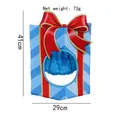Chapeau boîte cadeau à rayures bleues avec nœud rouge pour cosplay Noël 41cm - Coiffe Boîte Cadeau (WXC20094B)