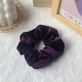 Plush deep purple velvet scrunchie hair tie for women with soft fabric texture - Deep purple