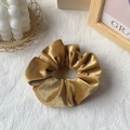 Elastic gold velvet scrunchie with soft velvet texture and elegant golden sheen - Gold