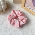 Soft pink velvet scrunchie featuring elegant pleated design for women hairstyles - Light Pink
