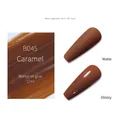 Vernis à ongles gel caramel B045 avec finitions mate et brillante en flacon 12ml - Caramel B45