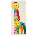 Colorful giraffe 3D wooden puzzle with numbered blocks for toddler early learning - Deer