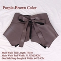 Fashionable purple coffee wide corset belt with large bow tie and ruffled hem design - Purple Coffee