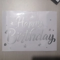 Glossy silver mirror Happy Birthday balloon stickers with stars for party decoration - Birthday 17 / Silver