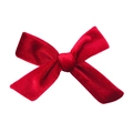 Close-up of classic red velvet bow accessory with soft texture for hair and fashion - No. 11 Red