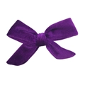Detail of dark purple velvet bow knot with soft texture and handcrafted stitching - No.14 Dark Purple