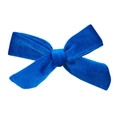 Detailed view of royal blue velvet handmade bow knot hair accessory with soft texture - No.18 Blue