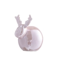 Statuina di renna in ceramica rosa con smalto perlato e design astratto minimalista - Cervo Seduto / Rosa