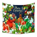 Christmas tapestry featuring snowmen, gifts, and gingerbread house on a white backdrop - Gt100546 / 73*95CM (Short Plush)