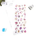 Golden edge laser crystal stickers with colorful diamond patterns for journals - Colorful Diamonds