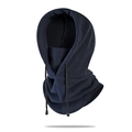 Winter thermal cycling fleece balaclava in navy blue with adjustable drawstrings - One Size / Navy Blue