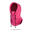 Pink thermal fleece cycling balaclava with adjustable drawstrings for winter wind protection - One Size / Rose Red